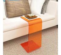 Acrylic Side Table, Transparent Thick C-Shape Design for Small Spaces, Ideal for Living Room and Bedroom Decor