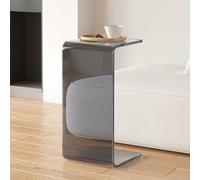 Acrylic Side Table, Transparent Thick C-Shape Design for Small Spaces, Ideal for Living Room and Bedroom Decor