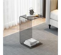 Acrylic Side Table, U-Shape Clear Coffee Table for Living Room or Bedroom, Transparent Corner Table for Bay Windows, Simple Small Sofa Side Table
