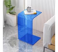 Acrylic Side Table, U-Shape Clear Coffee Table for Living Room or Bedroom, Transparent Corner Table for Bay Windows, Simple Small Sofa Side Table