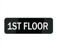 Acrylic Sign - 1St Floor Sign For Door, Acrylic Plastic, Black And White, Rounded Corners, Durable, Long Lasting With Double Sided Tape - 9x3 inch
