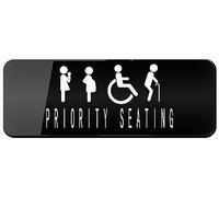 Acrylic Sign 8x3 inch Acrylic Plastic Sign - Priority Seating - Durable Long Lasting With Double Sided Tape In The Back For Door Or Wall Outdoor Signs Acrylic Design Plate