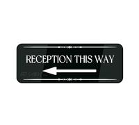 Acrylic Sign - Acrylic Sign For Wall Reception This Way Left Arrow Wall Or Door Sign Durable Long Lasting With Double Sided Tape 8x3 inch