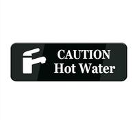 Acrylic Sign - Caution Hot Water Sign,Acrylic Sign Safety Informative Sign With Symbols Great For Home Office Business 8x3 inch