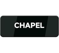 Acrylic Sign Chapel Door Sign Highly Visible Plastic Placard Adhesive Back Great use for Restaurants Hotels & Offices Perfect for Churches chapels 3x9 inch.