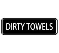 Acrylic Sign - Dirty Towels Acrylic Sign For Office Door Wall Home And Business, Easy To Mount Informative Plastic Sign With Symbols，(black) 9x3 inch