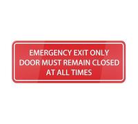 Acrylic Sign - Emergency Exit Only Door Must Remain Closed At All Times Sign,Self Adhesive Sign For Door Or Wall Easy Installation Acrylic Design For Your Home Office/Business （8x3 inch）