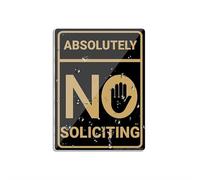 Acrylic Sign For Wall Absolutely No Soliciting Wall Or Door Sign Room Decor Indoor & Outdoor Signs For Home Office Work 6" X 8"