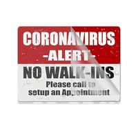 Acrylic Sign For Wall Alert No Walk Ins Please Call To Setup An Appointment Health And Safety Novelty Display Office Noticelong Lasting With Double Sided Tape In The Back - 6" X 8"Inch