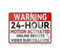 Acrylic Sign For Wall Decal Online Video Surveillance 24 Hour Motion Activated Long Lasting With Double Sided Tape In The Back - 6" X 8"Inch