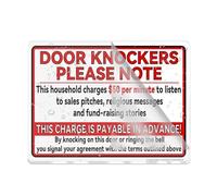 Acrylic Sign For Wall Door Knockers Please Note We Charge 50 A Minute To Listenlong Lasting With Double Sided Tape In The Back - 6" X 8"Inch