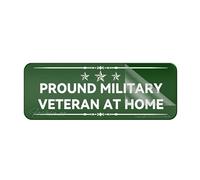 Acrylic Sign For Wall Fancy Proud Military Veteran At Home Honor Veterans With Military Signs Acrylic Plaque With Strong Adhesives For Door Offices Businesses House Home Outdoor 10"X3"