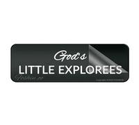 Acrylic Sign For Wall God'S Little Explorers Sign 10"X3" Thick Acrylic Self-Adhesive Modern DeSign Easy To Install