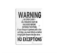Acrylic Sign For Wall No Open Carry Firearms Must Be Unloaded Before Enter Long Lasting With Double Sided Tape In The Back - 6" X 8"Inch