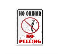 Acrylic Sign For Wall No Peeing No Orinar English Spanish Bilingual With Graphic Hilarious Epic Funny Novelty Caution Alert Noticelong Lasting With Double Sided Tape In The Back - 6" X 8"Inch