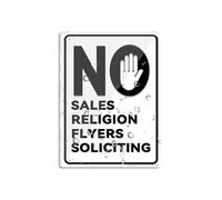Acrylic Sign For Wall No Sales No Religion No Flyers No Soliciting Wall Or Door Sign Room Decor Indoor & Outdoor Signs For Home Office Work 6" X 8"