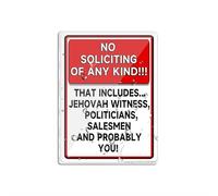 Acrylic Sign For Wall No Soliciting Any Kind This Includes Politicians Salesmn Andlong Lasting With Double Sided Tape In The Back - 6" X 8"Inch