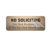 Acrylic Sign For Wall No Soliciting Do Not Bother Us If We Do Not Know You Wall Or Door Sign 10"X3" Thick Acrylic Self-Adhesive Modern DeSign Easy To Install