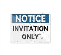 Acrylic Sign For Wall Notice Invitation Only 6"X8" Thick Acrylic Self-Adhesive Modern Design Sign Easy To Install