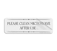 Acrylic Sign For Wall Please Clean Microwave After Use Wall Or Door Sign Acrylic Plaque With Strong Adhesives For Door Offices Businesses House Home Outdoor 10"X3"