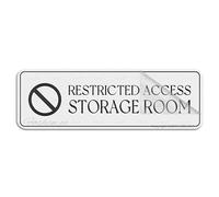 Acrylic Sign For Wall Restricted Access Storage Room Wall Or Door Sign Self-Adhesives Sign For Door Or Wall 10 X 3 Inch Premium Acrylic Design Plate