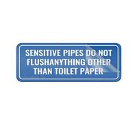 Acrylic Sign For Wall Sensitive Pipes Do Not Flush Anything Other Than Toilet Paper Wall Or Door Signlong Lasting With Strong Clean Adhesive Tape In The Back - 10" X 3"Inch