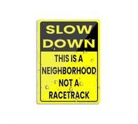 Acrylic Sign For Wall Slow Down This Is A Neighborhood Not Racetrack Sign 6"X8" Thick Acrylic Self-Adhesive Modern Design Sign Easy To Install