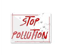 Acrylic Sign For Wall Stop Pollution Self-Adhesives Sign For Door Or Wall 6 X 8 Inch Premium Acrylic Design Plate
