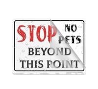 Acrylic Sign For Wall Stop Sign No Pets Beyond Point Warning Notice Long Lasting With Double Sided Tape In The Back - 6" X 8"Inch