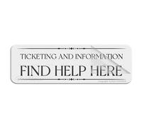 Acrylic Sign For Wall Ticketing And Information Find Help Here Self-Adhesives Sign For Door Or Wall 10 X 3 Inch Premium Acrylic Design Plate