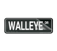 Acrylic Sign For Wall Walleye Fish Dr 10"X3" Thick Acrylic Self-Adhesive Modern DeSign Easy To Install