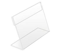 Acrylic Sign Holder Horizontal, Clear Sign Holder Plastic Paper Holder Slanted Sign Holders Plastic Sign Holder Picture Frames Flyer Document Holder Display Stand for Office Desktop, Store, Restauran