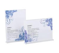 Acrylic Sign Holder, Poster Menu Holders, A4 Acrylic Sign Holder T-Shape Crystal Clear for Office Hotel Store Restaurant Both Sizes(Horizontal,A4:297 * 210)