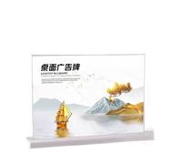 Acrylic Sign Holder, Poster Menu Holders, A4 Acrylic Table Menu Sign Holder T-Shaped Clear Bases For Office Hotel Restaurant(Horizontal)