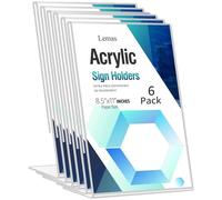Acrylic Sign Holder, Poster Menu Holders, Acrylic Sign Holder Slanted Back Transparent Multiple Sizes 6 Pack(A5:148 * 55 * 210MM)