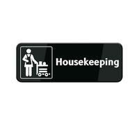 Acrylic Sign - Housekeeping Wall Or Door Sign - Black & White Acrylic Sign For Business Store, Shop, Cafe, Office, Restaurant, Back Self Adhesive Plastic, 9x3 inch
