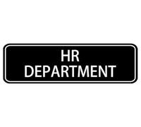 Acrylic Sign - Hr Department Sign, Acrylic Plaque With Strong Adhesives For Door Offices Businesses House Home Outdoor, White Letters On Black Background 8x3 inch