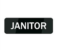Acrylic Sign - Janitor Sign Stickers, Acrylic Plaque With Strong Adhesives For Door Office Business Outdoor, White Letters On Black Background 8x3 inch