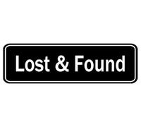 Acrylic Sign - Lost & Found Sign, Acrylic Plaque With Strong Adhesives For Door Offices Businesses House Home Outdoor, White Letters On Black Background 9x3 inch