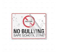 Acrylic Sign No Bullying Safe School Zone 2 6"X8" Thick Acrylic Self-Adhesive Modern Design Sign Easy To Install