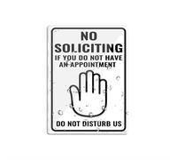 Acrylic Sign No Soliciting If You Do Not Have An Appointment Do Not Disturb Us Wall Or Door Sign 6X8 Inch With Symbols Self-Adhesive For Restaurant Salons Hotel Motel Rest Stops Public Restrooms