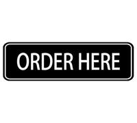 Acrylic Sign - Order Here Sign, Acrylic Plaque With Strong Adhesives For Door Offices Businesses House Home Outdoor, White Letters On Black Background 9x3 inch