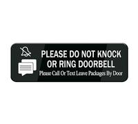 Acrylic Sign - Please Do Not Knock Or Ring Doorbell Please Call Or Text Leave Packages By Door Sign,Acrylic Sign Safety Informative Sign With Symbols Great For Home Office Business （8x3 inch）