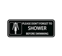Acrylic Sign - Please Don'T Forget To Shower Before Swimming Graphic Sign,Self Adhesive Sign For Front Door Or Wall Quick And Easy Installation Design For Home Office Business, Acrylic Sign 8x3 inch