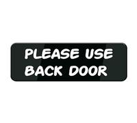 Acrylic Sign - Please Use Back Door Sign For House,Premium Durable For Home & Office,Acrylic Signs For Front Door/Wall/Window, Clear And Easy To Read 8x3 inch