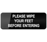 Acrylic Sign - Please Wipe Your Feet Before Entering - Comes With Graphical Symbols And Strong Adhesive Tape For Door Or Wall Outdoor Signs Acrylic Design Plate 8x3 inch