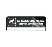 Acrylic Sign Public Reminder Sign You Have Entered The 24Th Hour Electronic Surveillance Area Sign Acrylic Plaque With Strong Adhesives For Door Offices Businesses House Home Outdoor 10"X3"