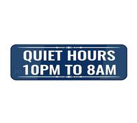 Acrylic Sign - Quiet Hours 10Pm To 8Am Sign Self-Adhesives Sign For Door Or Wall Premium Acrylic Design Plate 8x3 inch