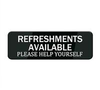 Acrylic Sign - Refreshments Available Please Help Yourself Sign,Acrylic Sign Safety Informative Sign With Symbols Great For Home Office Business 10x3 inch