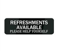 Acrylic Sign - Refreshments Available Please Help Yourself Sign,Acrylic Sign Safety Informative Sign With Symbols Great For Home Office Business 9x3 inch